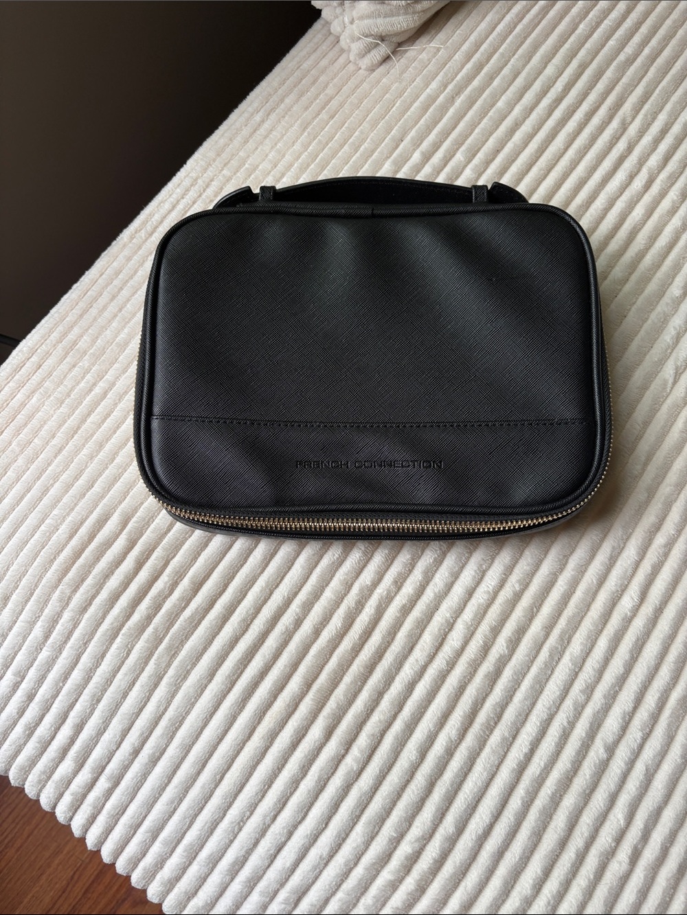 French Connection Black Saffiano Toiletry Case